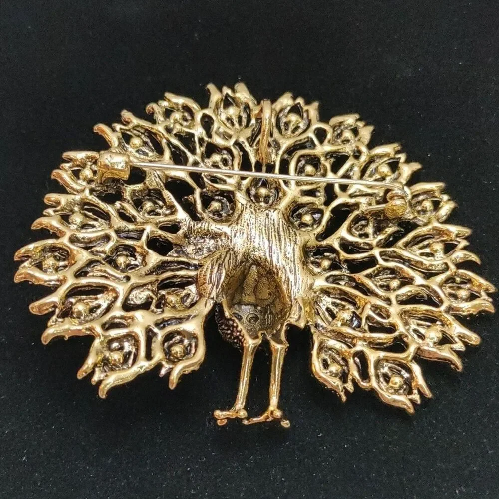 Multicolor Peacock Brooch / Pendant